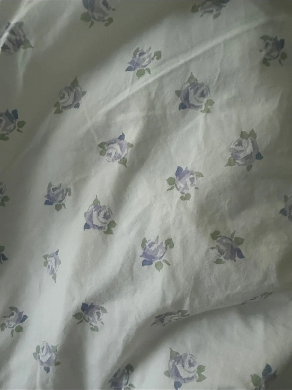 PBK Fitted Sheet and Pillow Case with Small Lavender Floral Pattern
